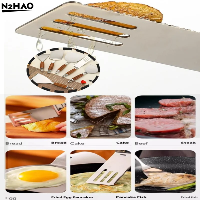 

Лопатка для жарки из нержавеющей стали для пиццы, гриля, гамбургера, формования пирожков, лопатка для выпечки омлета, набор инструментов для барбекю, кухонные принадлежности, лопатка