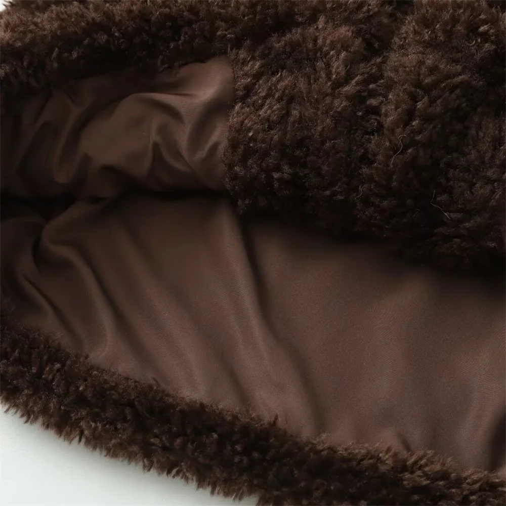 New women's clothing European and American wind rope buckle fur effect short coat jacket