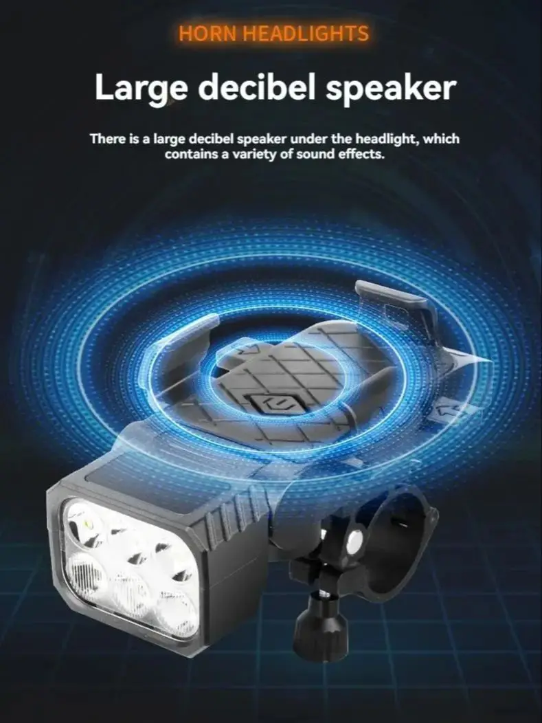 AliExpress cycle zone Bicycle Front Light with Horn & Phone Holder Cycling Bicycle Headlight Multifunctional Phone Holder Lamp Cycling Accessories