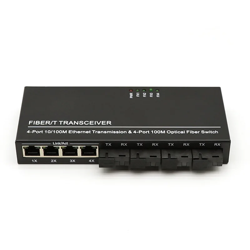 محولات الأجهزة الإرسال والاستقبال الألياف الضوئية، محول الألياف البصرية إيثرنت، جهاز إرسال واستقبال الألياف الضوئية إيثرنت 20 كيلومتر، 4 منافذ بصرية