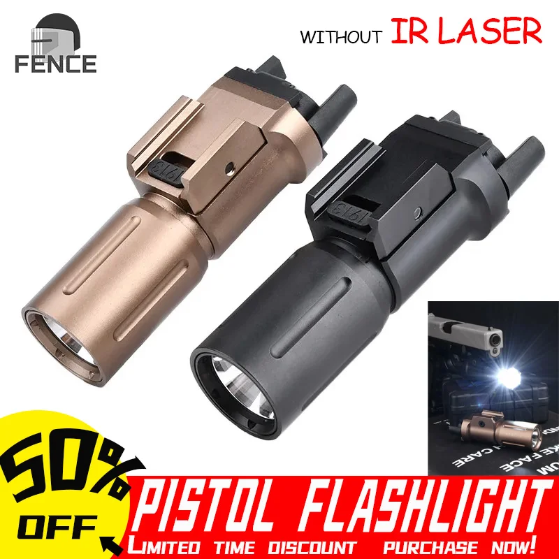 WADSN PL350 PLHv2 Flashlight 18350 16340 Tactical Pistol Gun Light High Power Metal Lamp Fit 20mm Picatinny Rail Airsoft Hunting