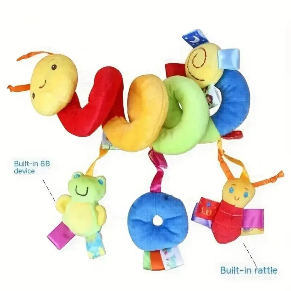 Giocattoli per seggiolino auto per bambini con animali dei cartoni animati Giocattolo per bambini appeso a spirale in peluche estensibile con campanelli appesi Labe colorati Giocattoli avvolti nel letto