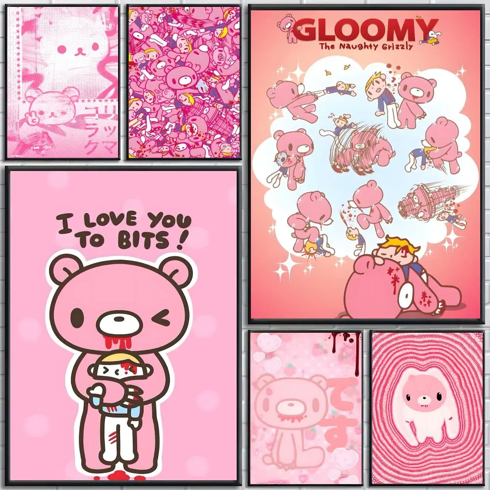 Character Gloomy Bear Poster Home decor posters for bedrooms and living rooms—high-definition cartoon movie-themed wall art.