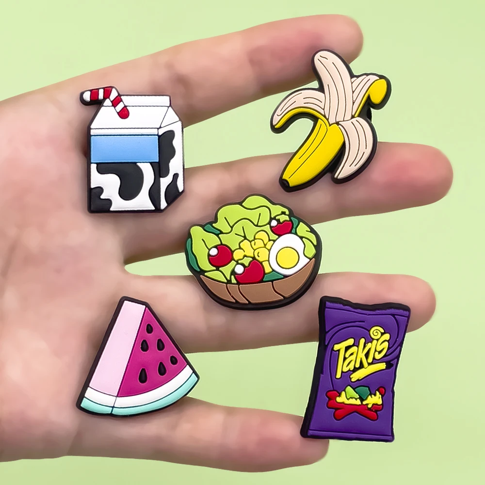 1/30pcs Summer Style Shoe Charms Cute Food Coconut Banana Shoe Accessories Decorations Pizza Donuts Ice Cream Fits All Clogs image 6