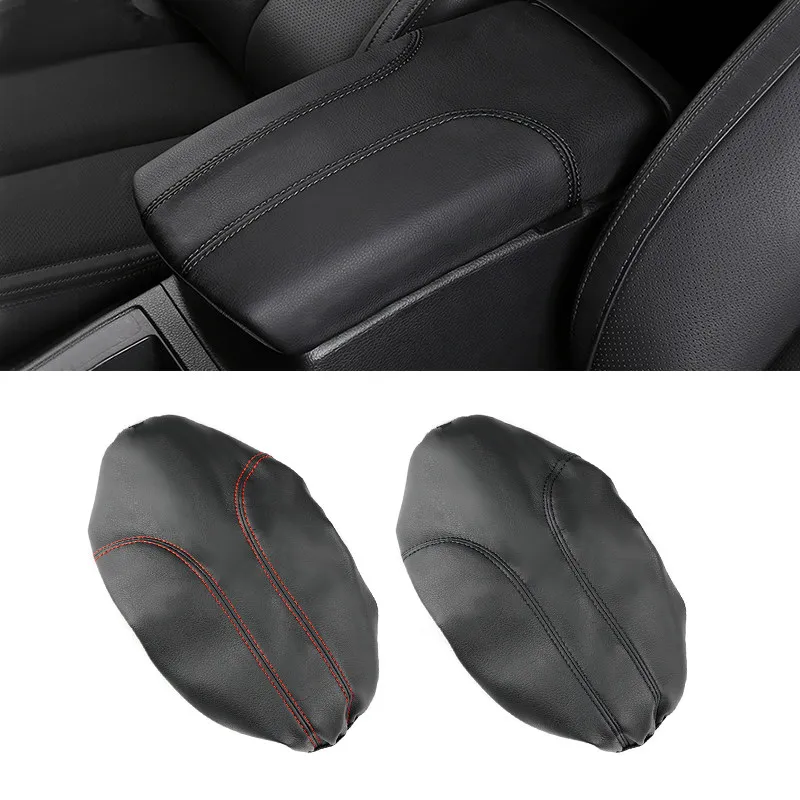 For Nissan X-Trail Rogue 2014 - 2019 2020 Microfiber Leather Car Interior Center Console Lid Armrest Box Cover Elastic Band Trim