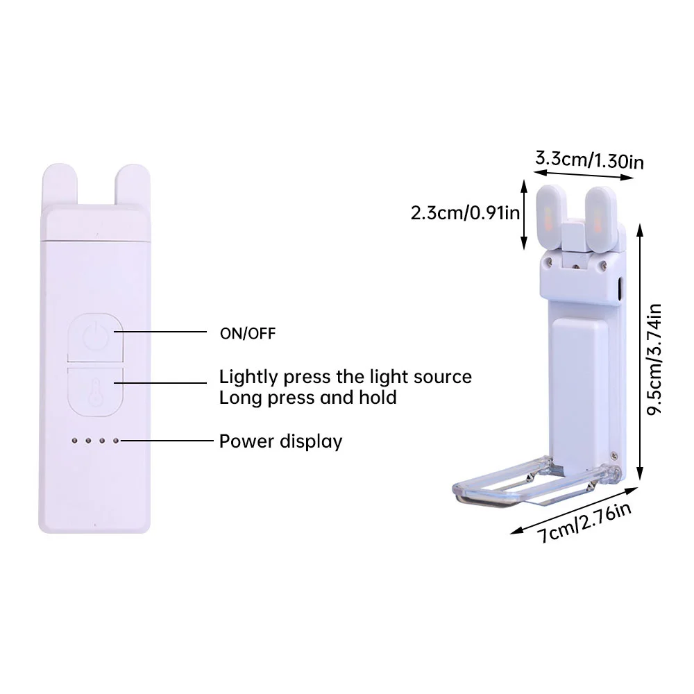 Imagem -06 - Luz de Livro Led Portátil com Modos de Iluminação Luz de Leitura Dobrável Brilho Contínuo Luz Regulável para Leitura