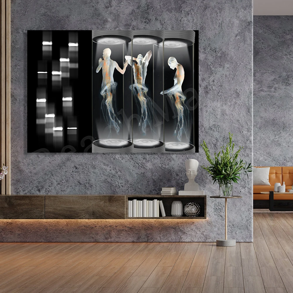 Sci-Fi After Dark, Genetics Science Art - Gene Art - Clinic Lab Decor Canvas Print Poster