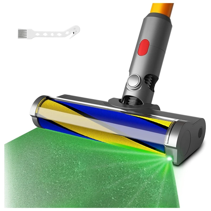 For Dyson V7 V8 V10 V11 V15 Vacuum Head Cleaners With Dust Detector Light, Soft Roller Cleaner Head Accessories