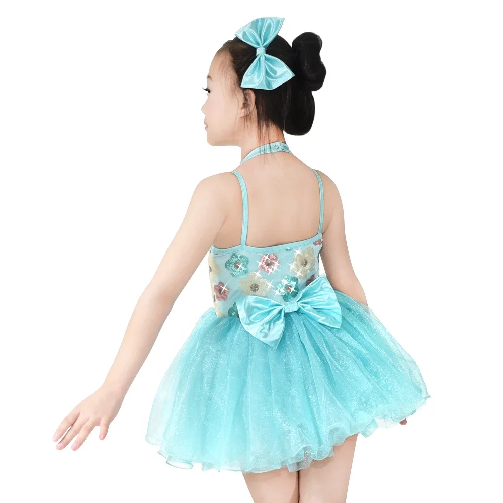 เลื่อม Leotard ดอกไม้บัลเล่ต์เต้นรําชุดเด็กเต้นรําสาวปาร์ตี้เครื่องแต่งกาย Rainbow Tutu สําหรับหญิง