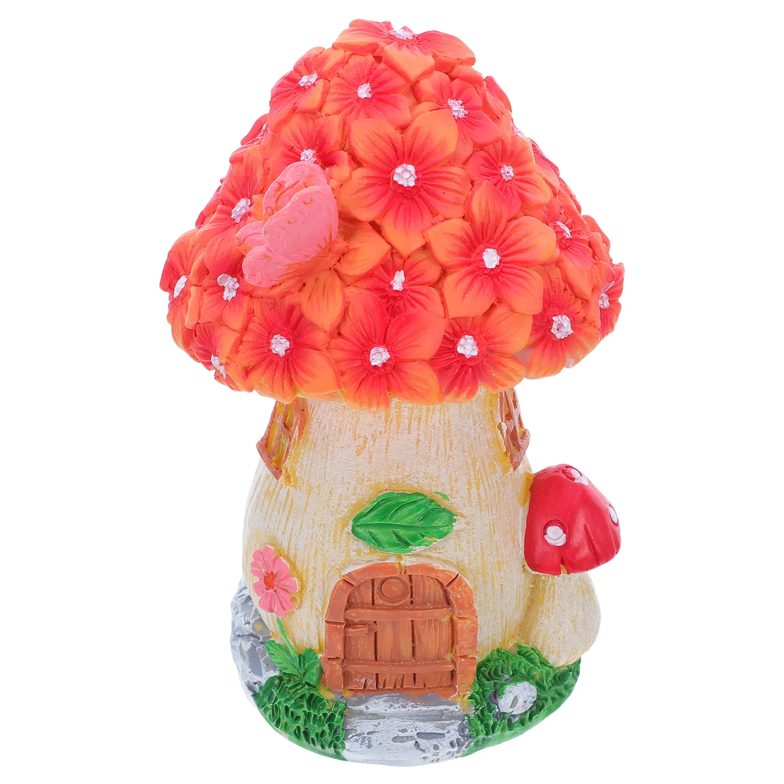 

Miniature Mushroom House Resin Fairy Garden Decor Outdoor Micro Landscape Sculpture Small Mushroom Figurines Garden Fairy House