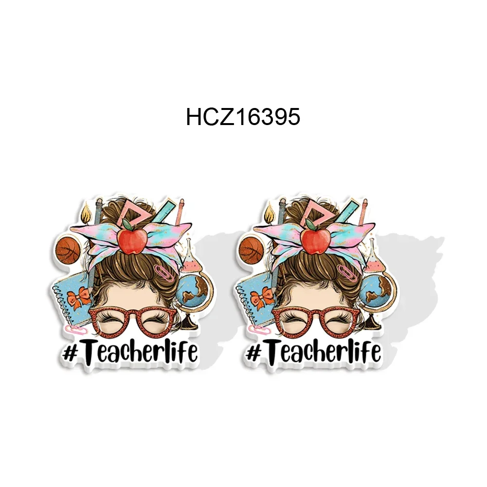 

Professional Hairstyle Printed Resin Earrings, Cartoon Earrings, Women's Gifts, Children's Gifts