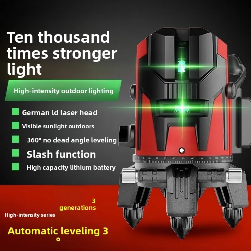 Laser Multifunctional Infrared Level Measuring Ruler Balancer 2/5 Line Mini Digital Display Level