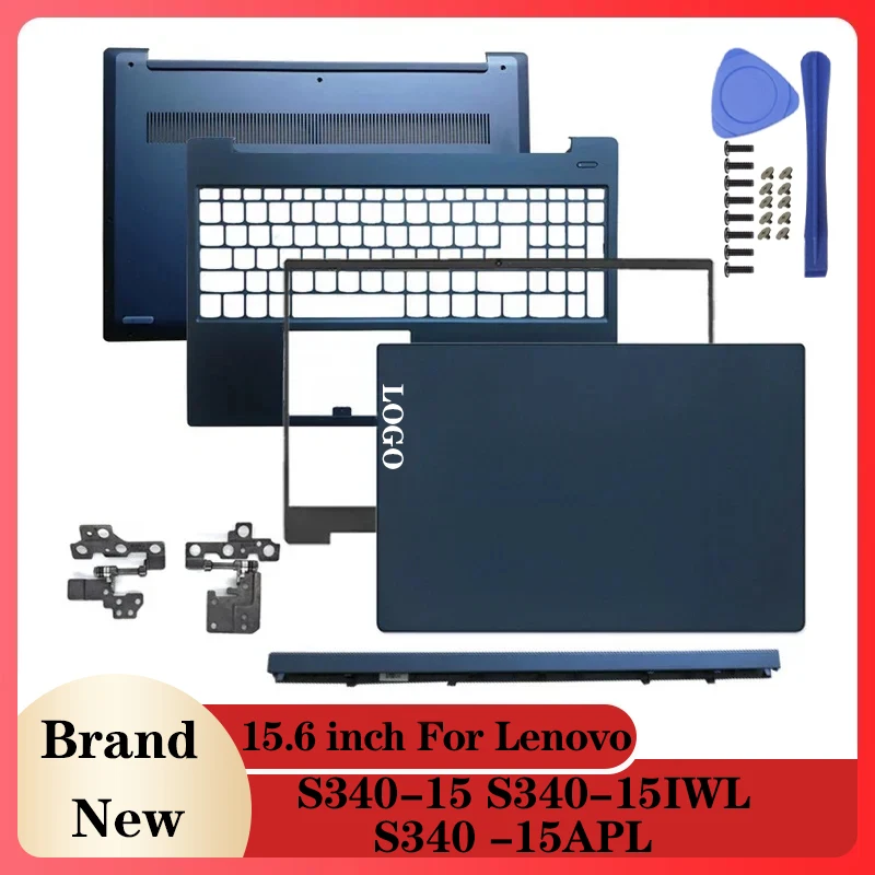 Imagem -01 - para Lenovo Ideapad S34015 S340-15iwl S340-15api Laptops Case Lcd Capa Traseira Moldura Dianteira Dobradiça Capa Palmrest Case Inferior Azul para lenovo ideapad s34015 s340 15iwl s340 15api laptops case lcd capa traseira moldura dianteira dobradica capa palmrest case inferior azul 01
