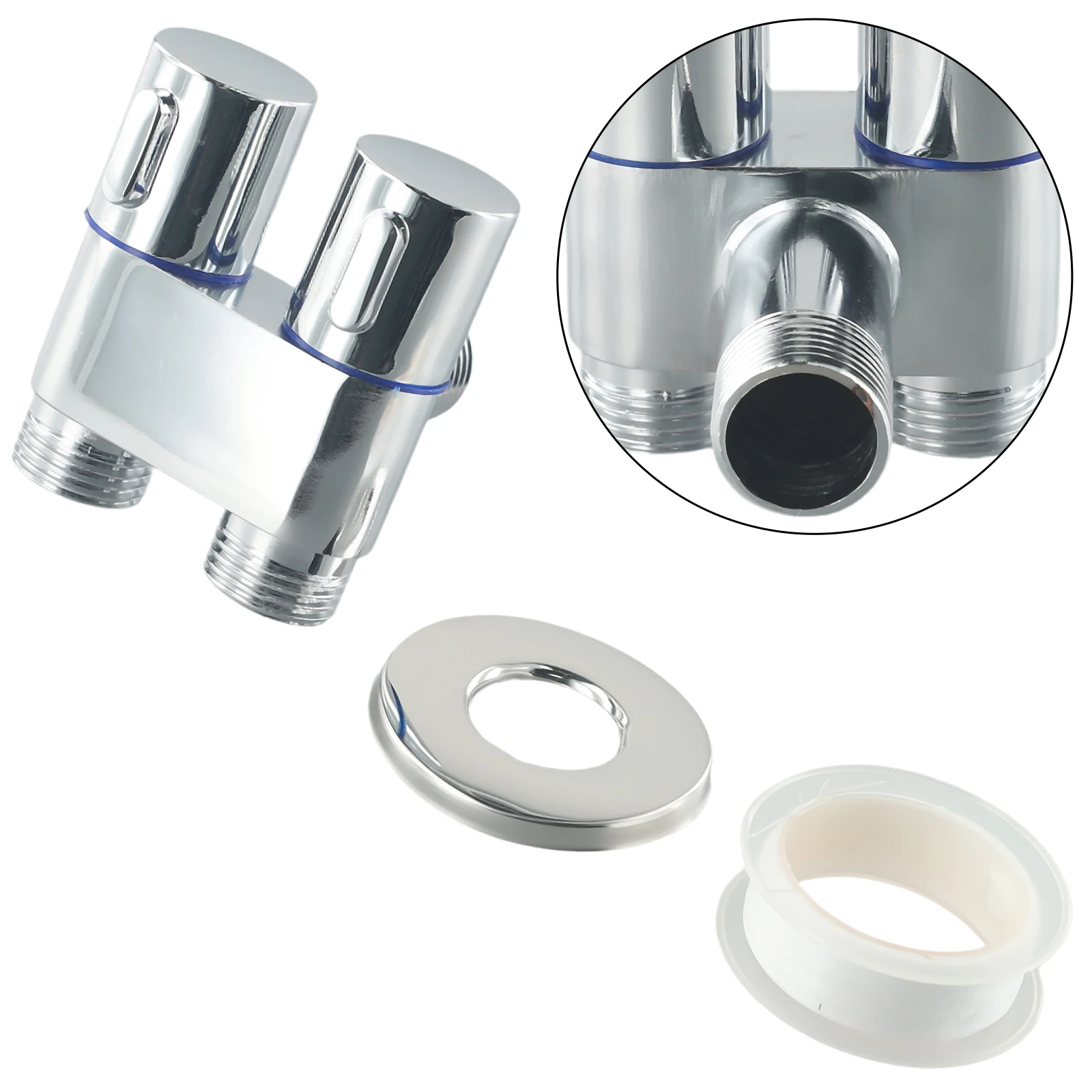 Triangle Valve Angle Valve 1 In Two Out Double Control Faucet Toilet Triangle Valve Washing Machine Bathroom For Kitchen