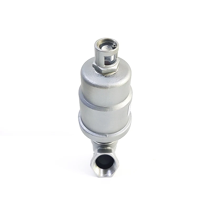 DN10 High Temperature Steam Pneumatic Angle Seat Valve Stainless Steel Y Type Female Thread 3/8