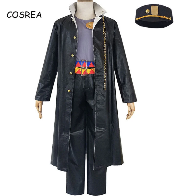 

Anime JO Bizarre Adventure Kujo Jotaro Cosplay Costume Hat Cap Jojo Clothes Jojo Bizarre Adventure Cosplay Men Women