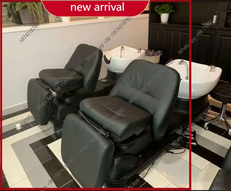 

ff Japanese electric shampoo bed lifting rotating scalp care high-end barber salon wash and care integrated flush bed