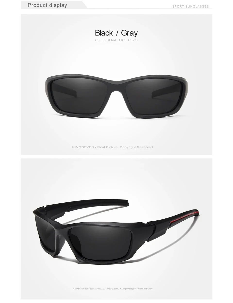 KINGSEVEN Sport Polarisierte Sonnenbrille Männer Brille TR90 Material Anti-UV Fahrrad Sonnenbrille Komfort Brillen – Detail 3