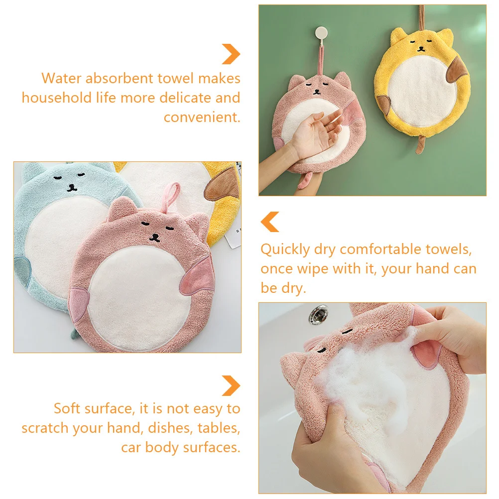 

Hanging Hand Towel Coral Fleece Ultra Absorbent Fast Drying Non Scratch Surface for Home Car Cleaning Wipe Towel