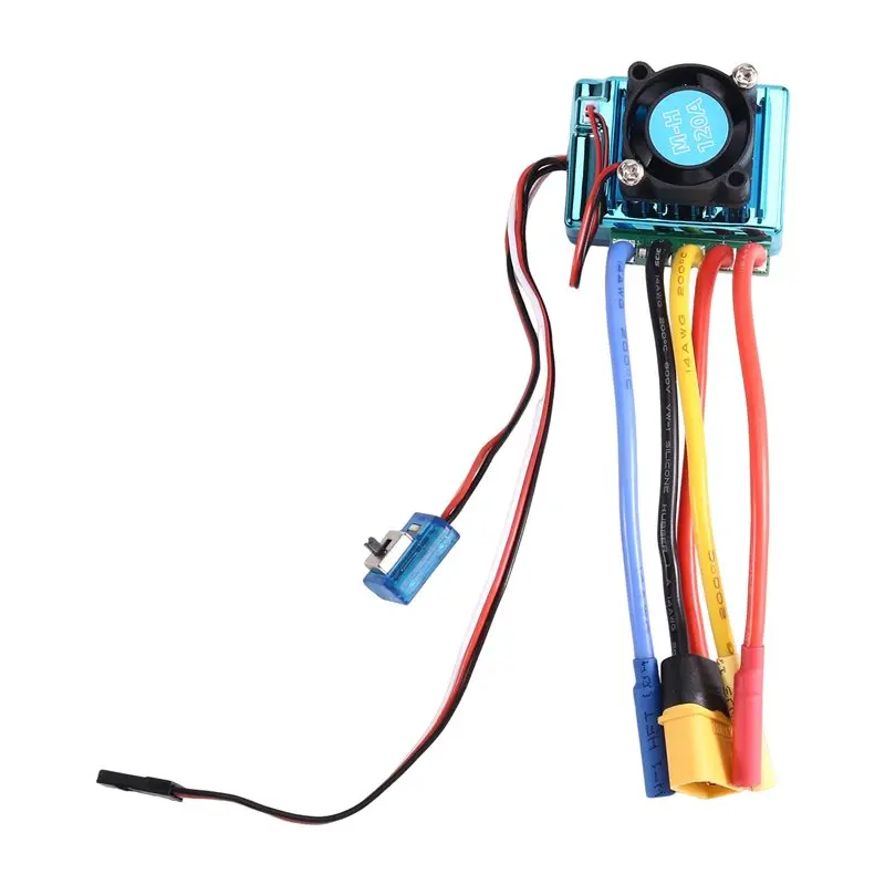 WOWFU-120A Brushless ESC Speed Controller With XT60 Plug 4.0Mm Banana Connector For 540/3650/3670 RC Car Boat Motor 2-3S