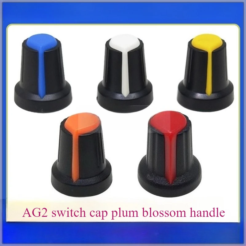30PCS/Lot Potentiometer Knobs 15X17mm 6mm WH148 Potentiometer B10K Color Knob Cap Yellow Orange Blue White Red Green