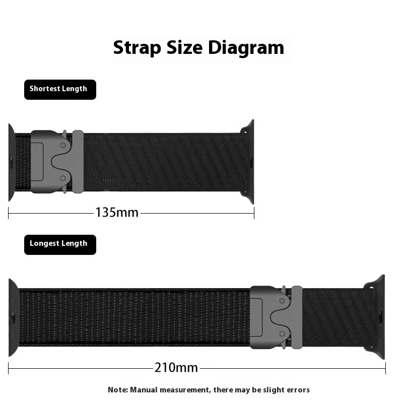 Suitable for Apple Watch nylon loop strap with parachute buckle twill iWatch series 1-10 sports wristband