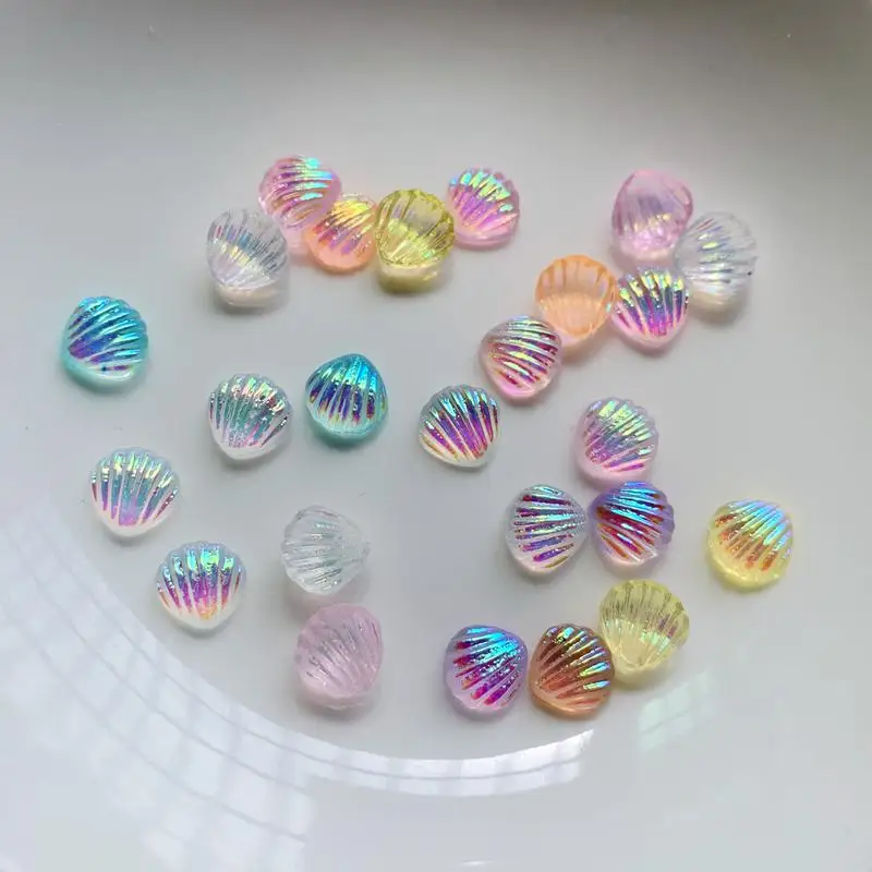 50pcs mixed color AB shell nail Rhinestone Earrings accessories DIY decorative flat back crystal rhinestone