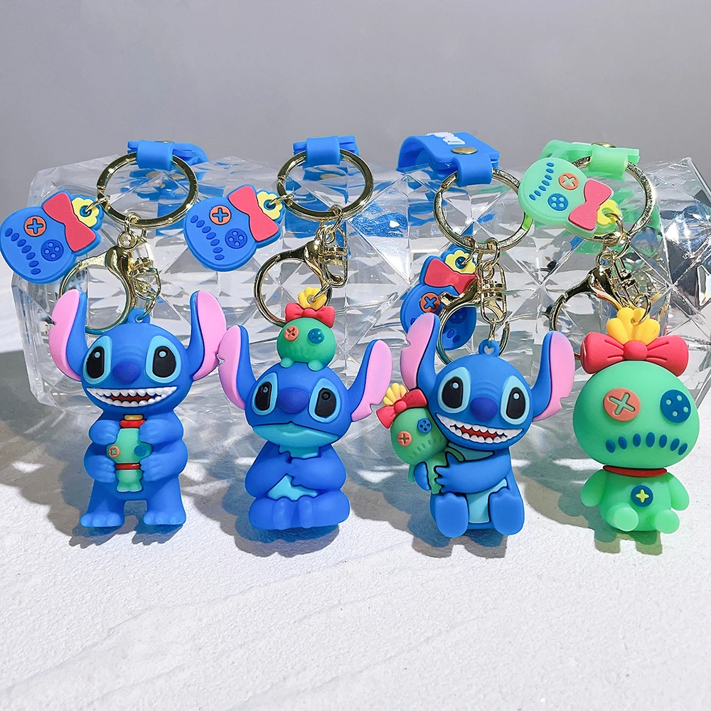 Llaveros de Gel de sílice de dibujos animados, Lilo Stitch, Anime, colgante de Disney, regalos de joyería colgante para bolso