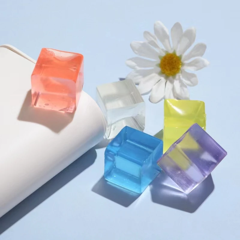 Creative Jelly Fidget ของเล่นมินิของเล่น Squishy Mochi Ice Block ความเครียดของเล่นโปร่งใส Cube ความเครียดบรรเทาบีบของเล่น