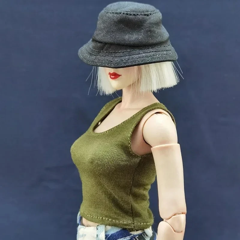 1/6 Scale Female Soldier High Elastic Vest Solid Color Tops Clothes Model for 12'' Action Figures AT201 Body Doll Toys