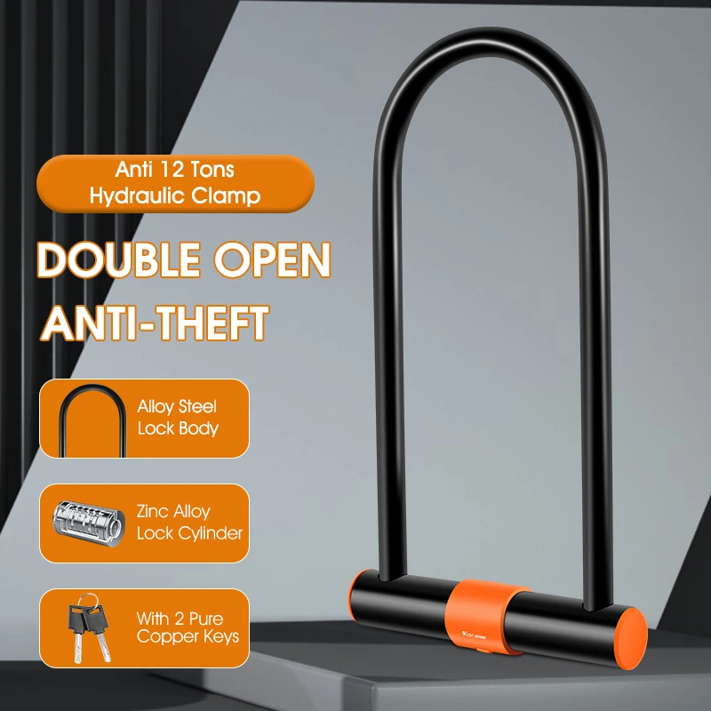 AliExpress West Biking WEST BIKING Bicycle Lock Carbon Steel Bike U Lock MTB Road Bicycle Lock Anti-Theft Secure Motorcycle Scooter Cycling Accessories