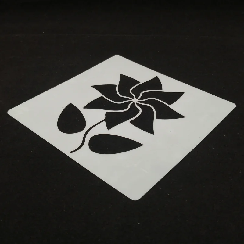 Flower Layering Stencils para Scrapbook, Modelo decorativo, DIY Album Pintura, Colorir e Embossing, Photo Album, 13 centímetros