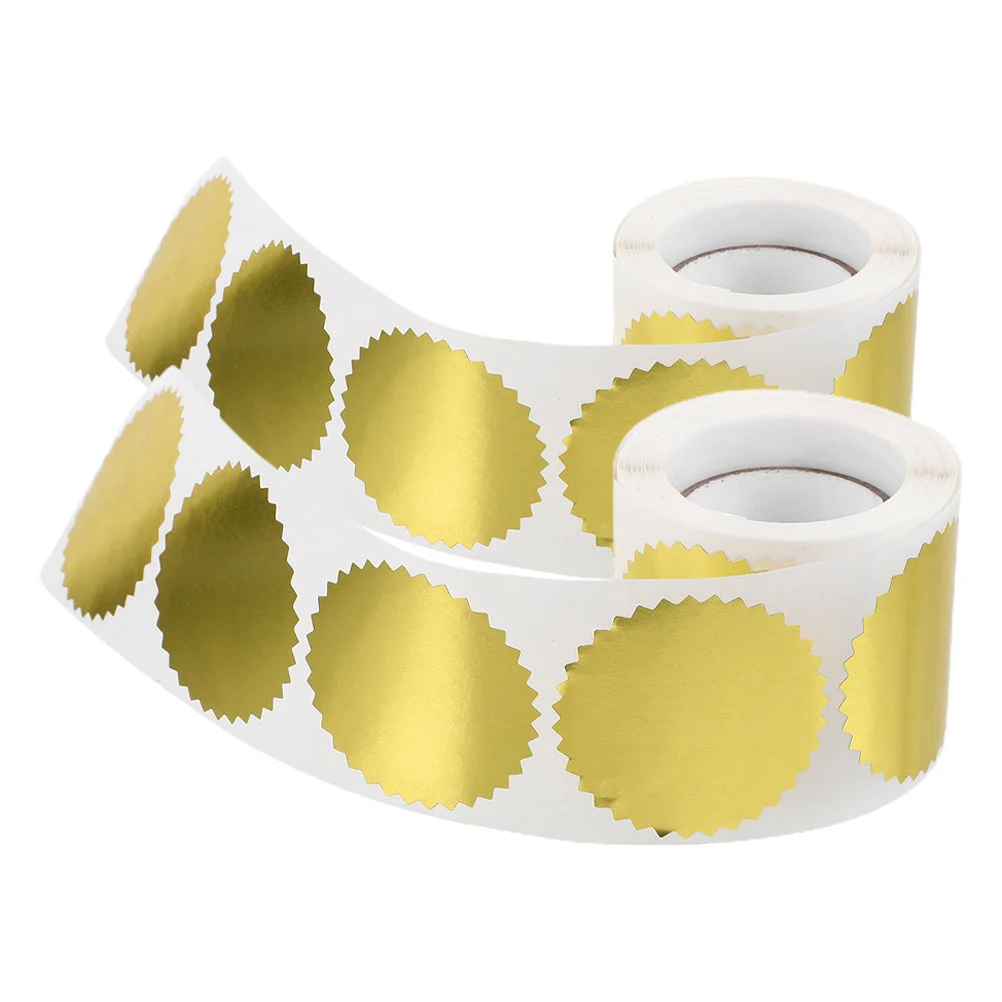 2 Rolls Stencil Sticker Certificate Medals Stickers Embossed Seals Glassine Paper Base Diploma Foil