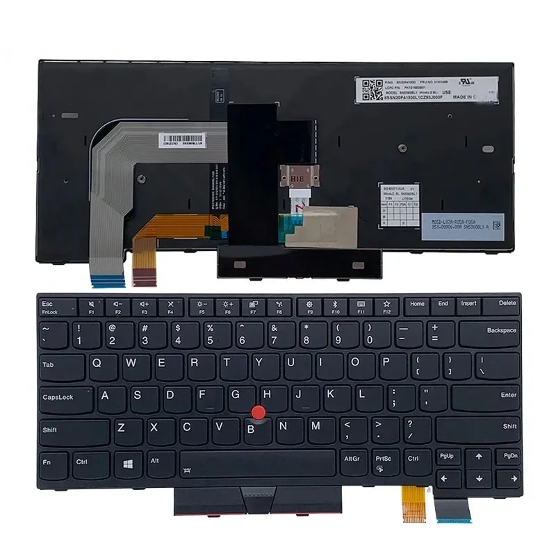 Keyboard For for Lenovo Thinkpad T470 A475 T480 A485  Laptop US  Keyboard With Backlight