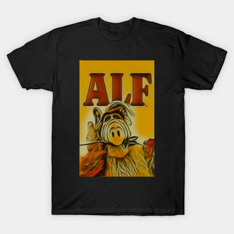 Funny ALF Alien Life Form T‑Shirt Gordon Shumway Melmac 80s Retro TV Show Graphic Print Unisex Short Sleeve Gift Idea Streetwear