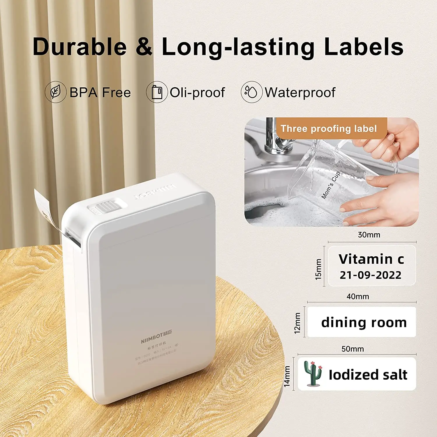 Niimbot D110 Portable Pocket Printer for Phone Home Office Storage Labeling Machine Label Maker Thermal Bluetooth With Stickers