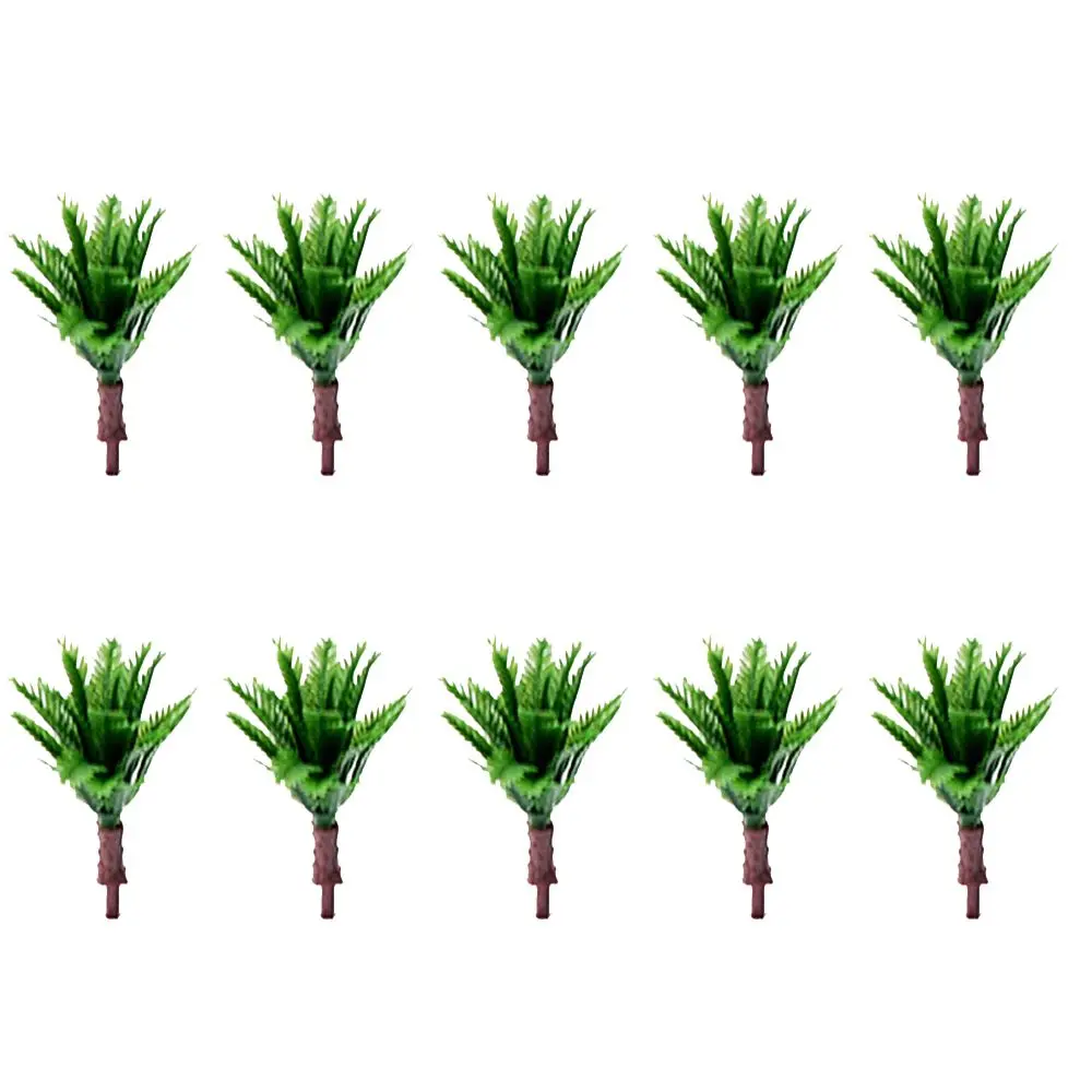 10pcs Miniature Layout Model Ho Train Layout Plastic Tree Coconut Trees Scenery Artificial Palm Trees