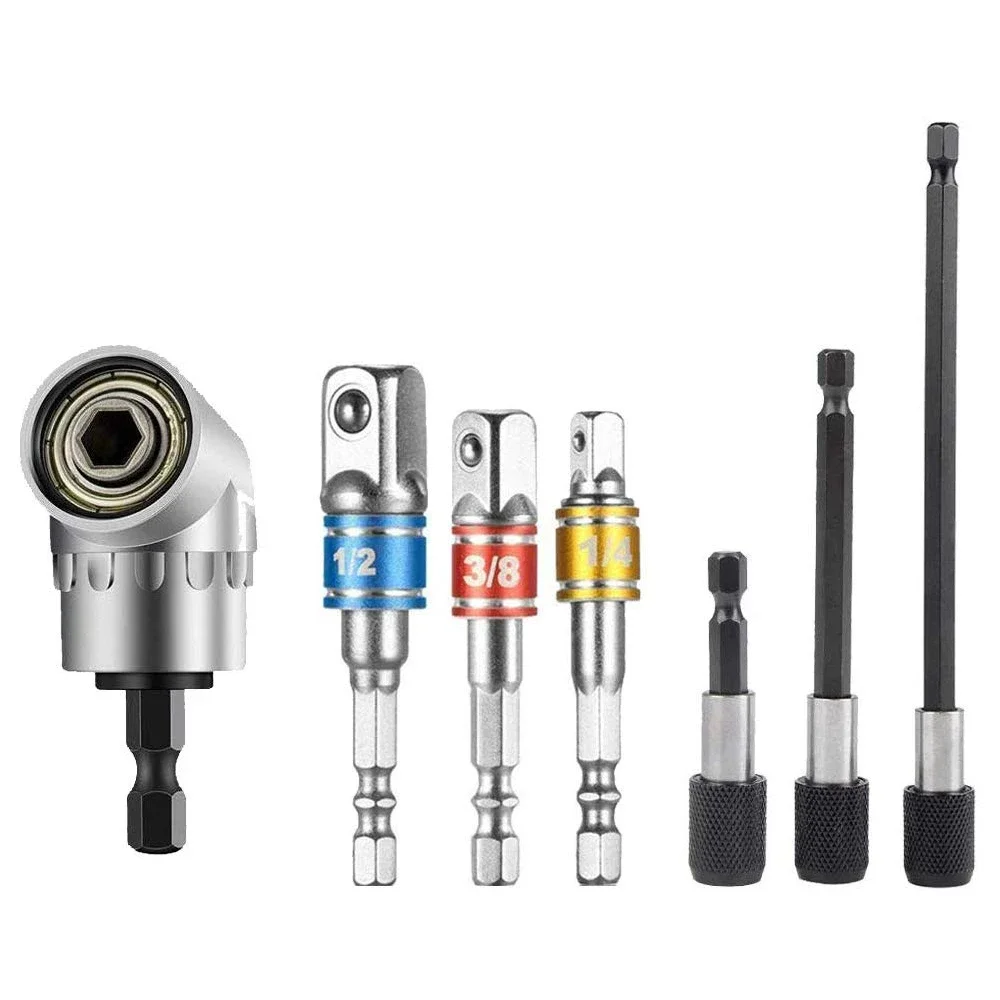 

105 ° Набор угловых инструментов с электрической отверткой, 7 шт., набор инструментов для углов электрической дрели, 3 шт., набор шестиугольных инструментов для преобразования