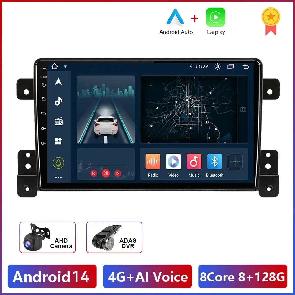 Wireless Carplay For Suzuki Grand Vitara 3 2005 - 2015 Car Radio Multimedia Video Player Navigation Android 14 No 2din 2 din dvd