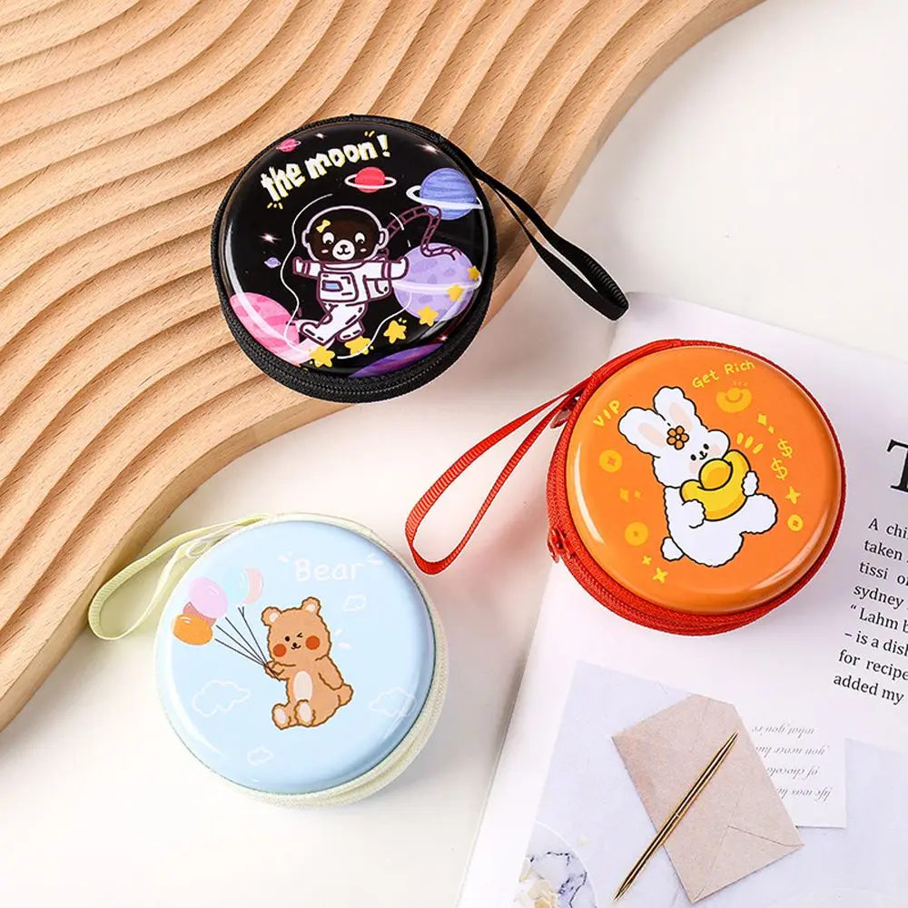 Cerniera Studenti Donne Cavo USB Organizer Portafoglio Bunny Auricolari Scatola Custodia per auricolari Portamonete Custodia per cuffie