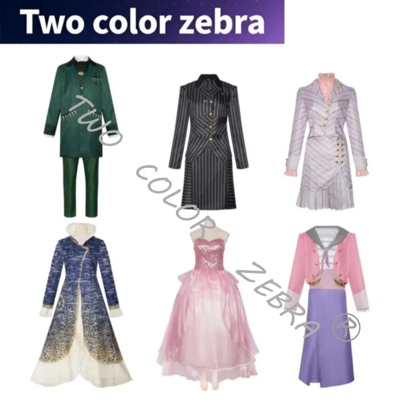 

Magische Hexe Cosplay Kostüm Mantel Rock Outfit Halloween Glinda Rosa Gestreifter Anzug Cosplay Bühnenkostüm Cosplay Costume
