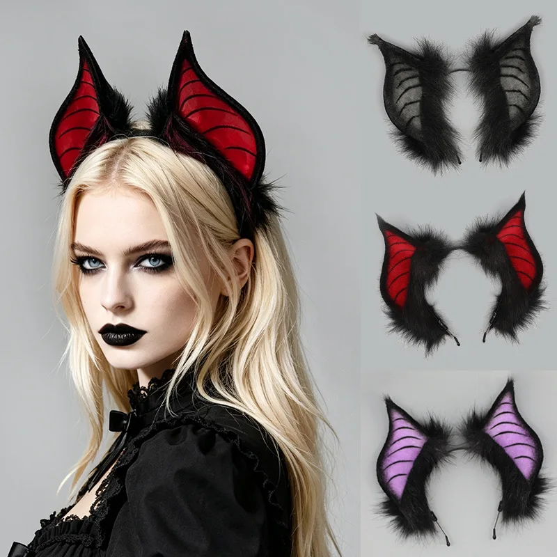 women's-gothic-bat-ear-headband-vampire-devil-wings-halloween-cosplay-accessories-black-red-purple-furry-kemono-fancy-party