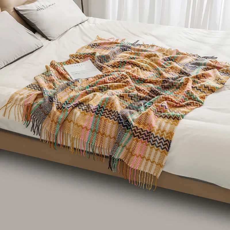 Bohemian Plaid Sofa Blanket Summer Knitted Comfortable Soft Blankets for Bed Sofa Cover Bedspread Office Nap Blanket