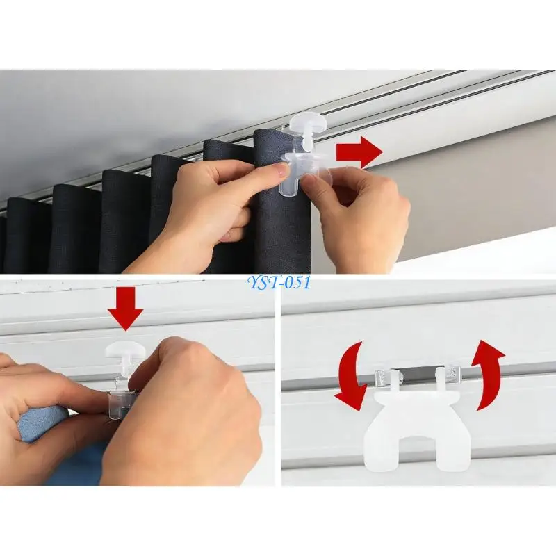E15A 40Pcs Curtain Track Stoppers Curtain Fasteners Curtain Mounting Set
