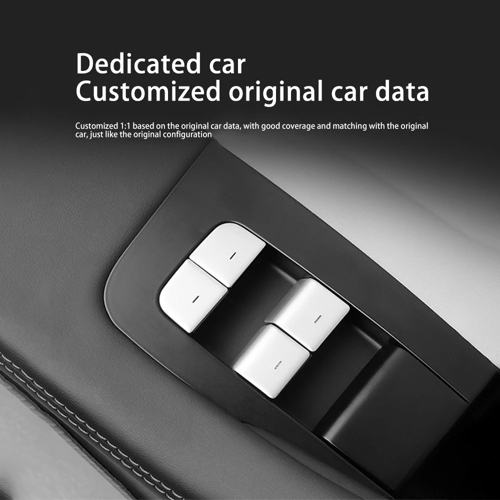 Window Switch Sticker For Tesla Model 3 Highland 2024 Door Handle Open Lift Button Cover Trim Panel ABS Car Interior Accessories