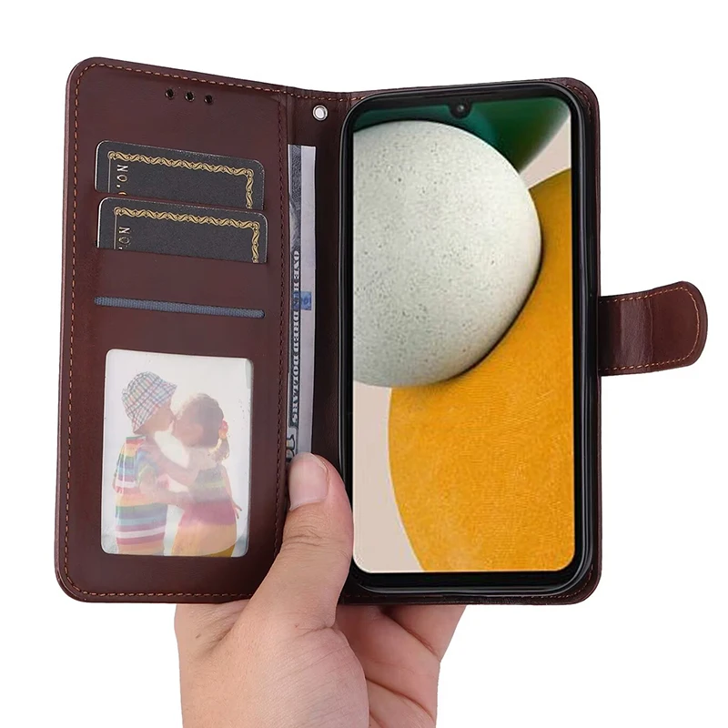 Quakeproof Leather Flip Wallet Case for Samsung Galaxy S24 S23 Ultra S22 Plus S21 S20 FE S10 A12 A13 A14 A15 A35 A55