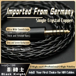 ivipQ-199 Black Knight Almanya'dan İthal Tek Kristal Bakır HiFi Kulaklık Yükseltme Kablosu 2Pin 0.78/MMCX/IE900 3.5mm/4. 4mm