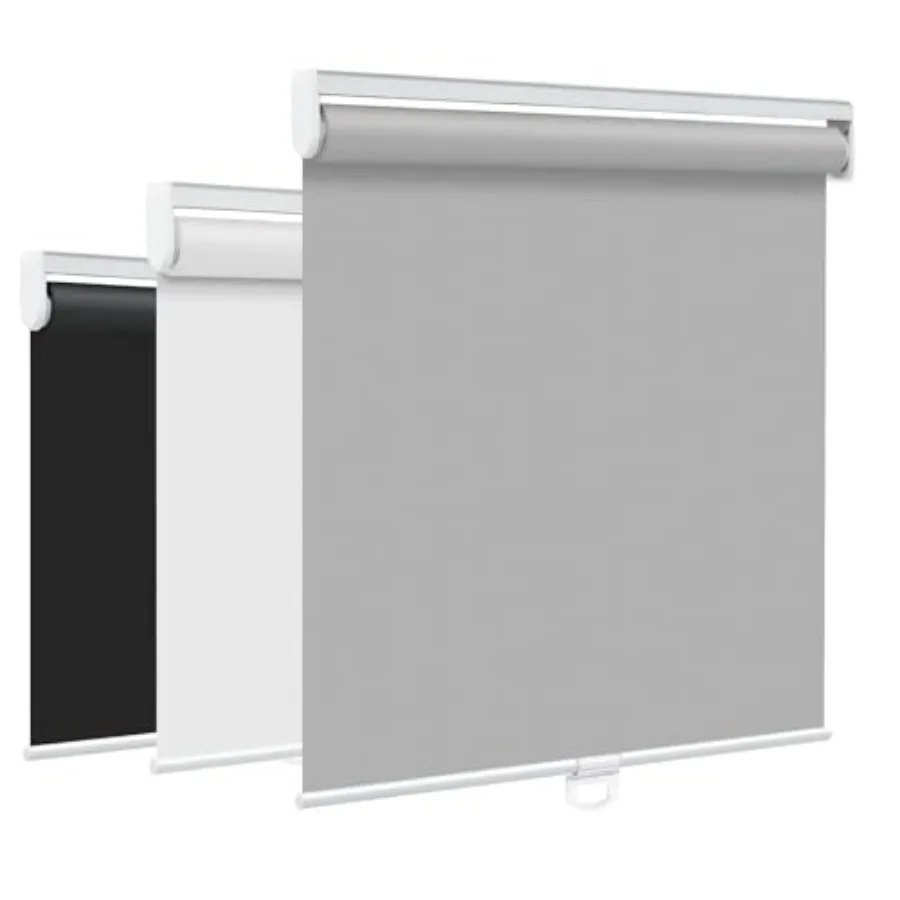 

Cordless Roller Shades for Windows, 100% out Window Blinds for Privacy and UV Protection, Pull Down Room Darkening Door Blinds,