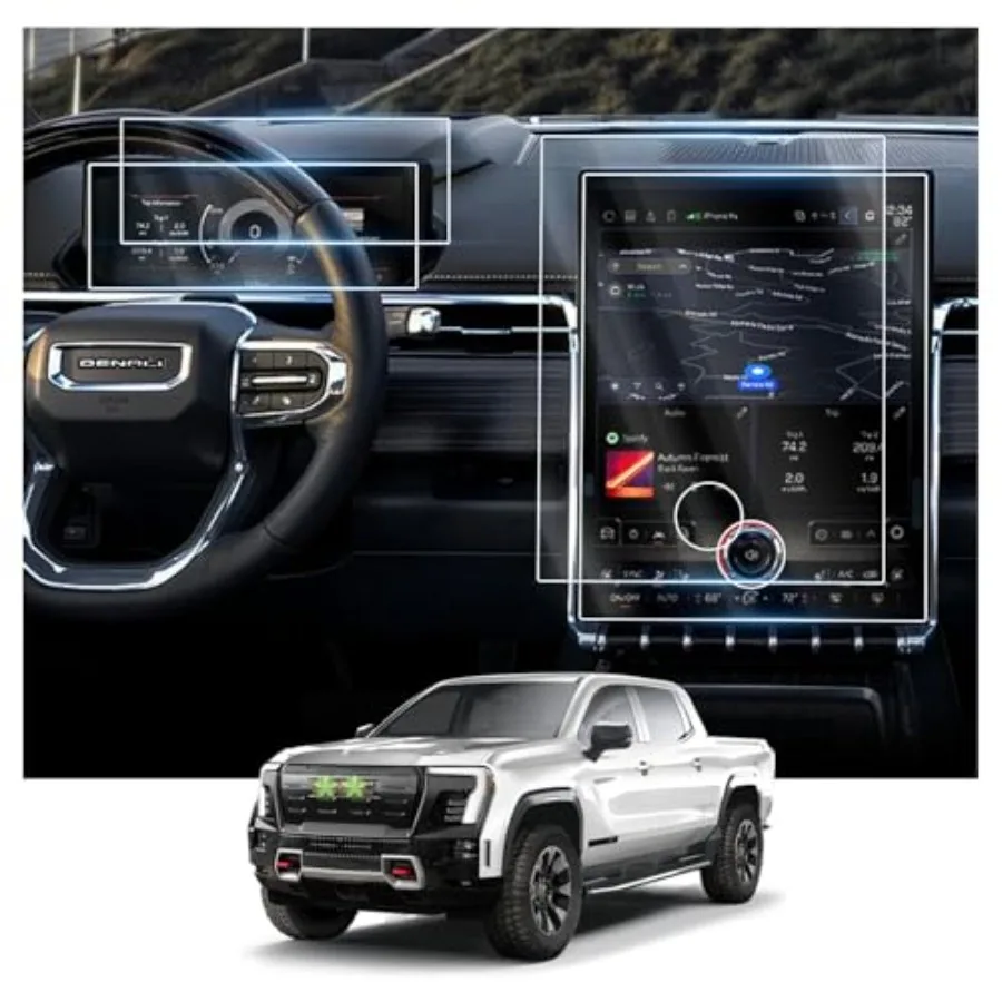 

2024 2025 2026 Sierra EV Screen Protector for GMC Sierra EV 16.8" and 11" Touch Screen, for GMC Sierra EV Accories Plastic Nano