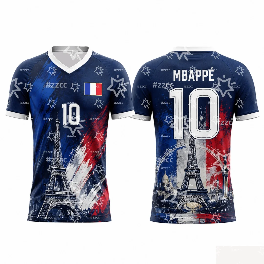 Maillot de football France Mbappé Olise 2026 – Cadeau pour les fans de football – T-shirt sportif d'été pour homme – Vêtements pour enfants – Tee-shirt Y2K pour femme ﻿